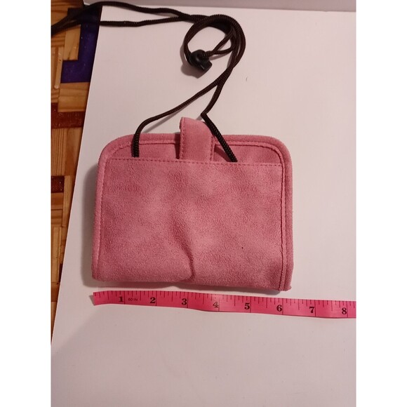 TRAVELON Pink Faux Suede Anti-Theft Crossbody Bag Purse & Wallet Many Pockets - Picture 11 of 12